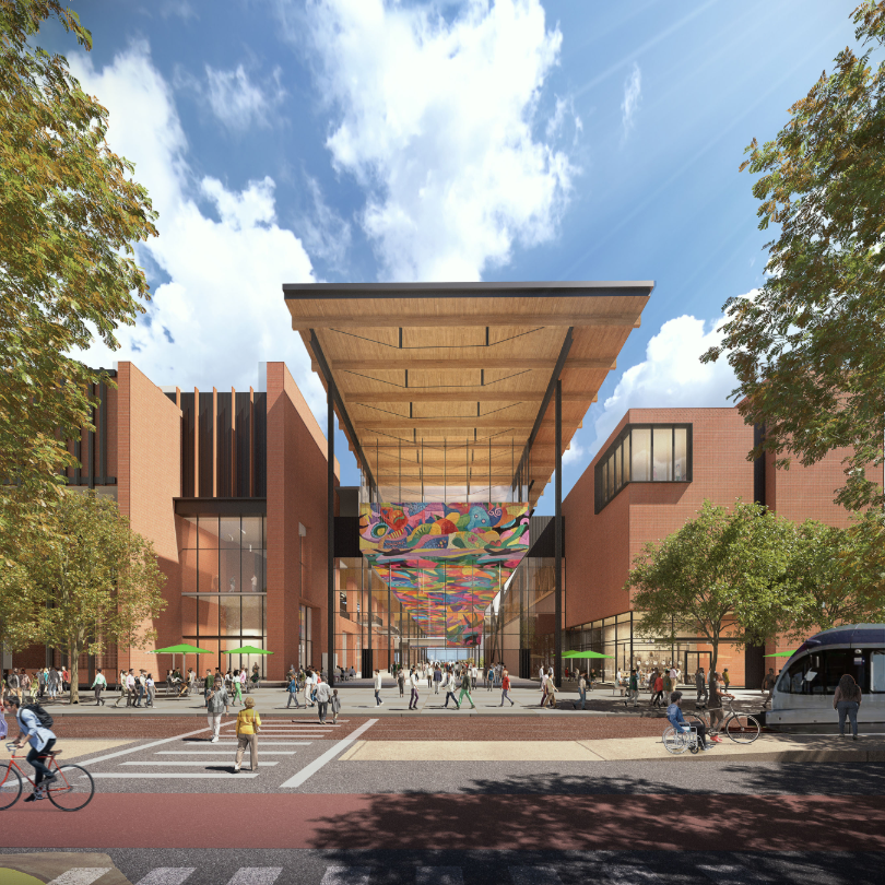 Austin Convention Center Redevelopment — street-level entry rendering